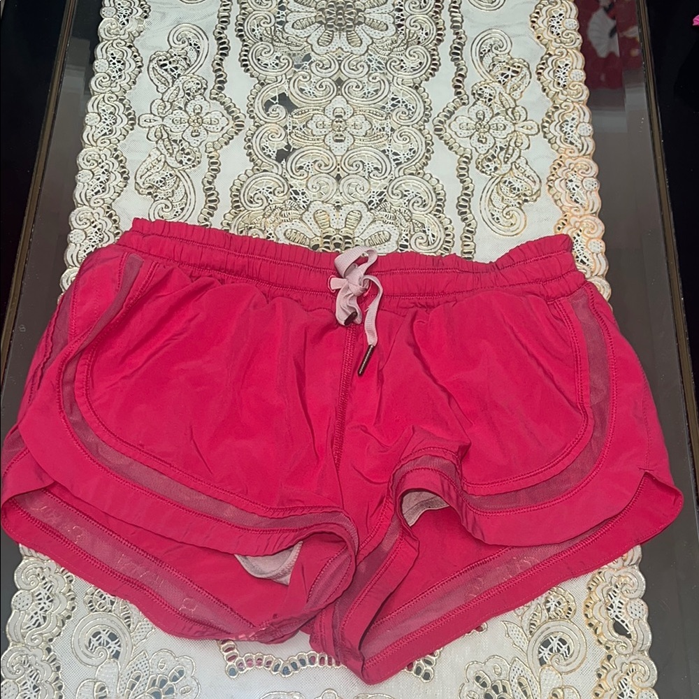 Lululemon watermelon pink running shorts